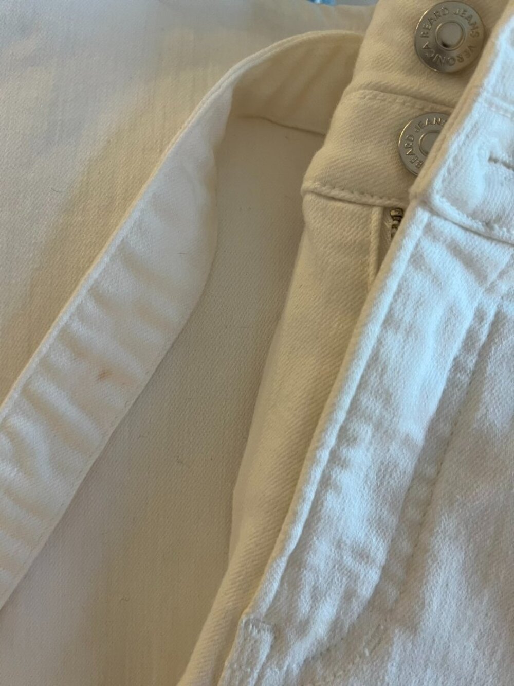 NWT Veronica Beard Giselle Belted High Rise Skinny Flare Jeans in White - Picture 7 of 9